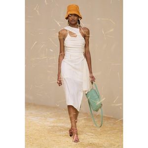 JACQUEMUS La Robe Abanada Wool Twill Midi Dress